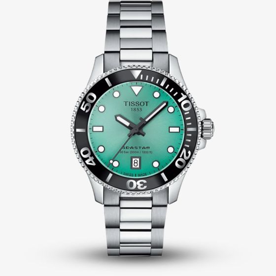 Tissot Ladies Seastar 1000 36mm Turquoise Dial Stainless Steel Bracelet Watch T120.210.11.091.00