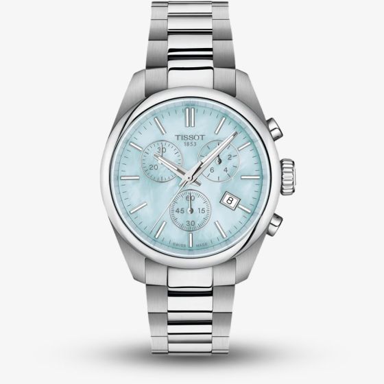 Tissot Ladies PR100 Blue Mother Of Pearl Chronograph Watch T150.217.11.131.00