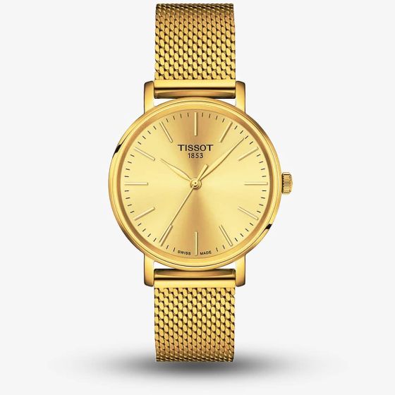 Tissot Everytime Lady Gold Plated Mesh Watch T143.210.33.021.00