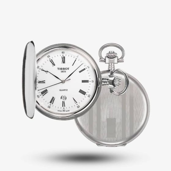 Tissot Mens Savonnette Silver Full Hunter Pocket Watch T836.553.13