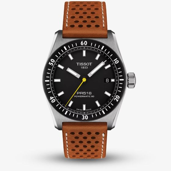 Tissot Mens PR516 Brown Leather Strap Watch T149.407.16.051.00