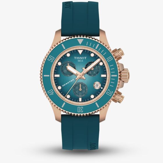 Tissot Ladies Seastar 1000 Turquoise Quartz Chronograph Watch T120.217.37.041.00