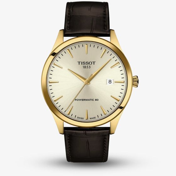 Tissot Mens Classic Dream Ivory Dial Brown Strap Watch T158.407.36.261.00