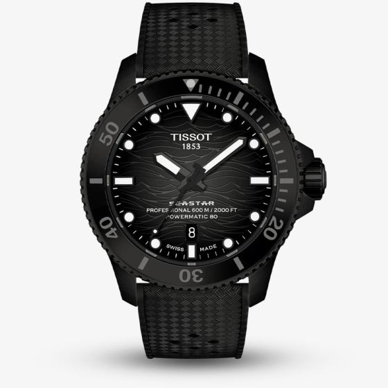 Tissot Mens Seastar 2000 44mm Black Rubber Strap Watch T120.907.37.051.00