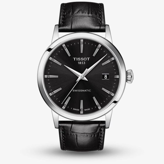 Tissot Mens T-Classic Dream Swissmatic Automatic Black Leather Strap Watch T129.407.16.051.00