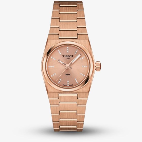 Tissot Ladies T-Classic PRX Diamond Rose Gold Tone Watch T137.010.33.506.00