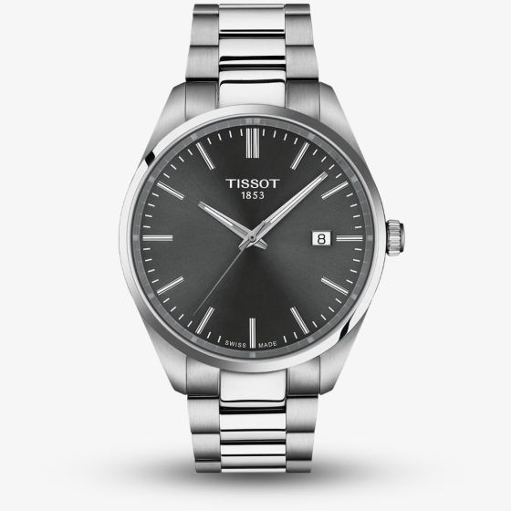 Tissot Mens PR 100 Grey Dial Stainless Steel Bracelet Watch T150.410.11.081.00