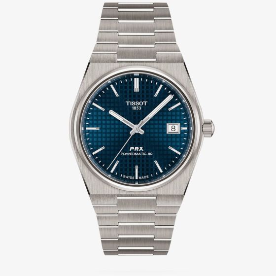Tissot Mens PRX Blue Dial Titanium Bracelet Watch T137.807.44.041.00