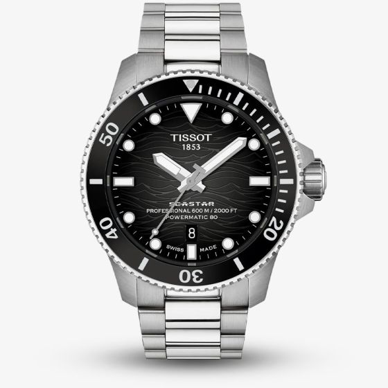 Tissot Mens Seastar 2000 44mm Black Dial Bracelet Watch T120.907.11.051.00