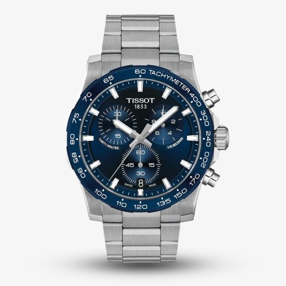 Tissot Mens SuperSport Blue Chronograph Dial Stainless Steel Bracelet Watch T125.417.11.041.00