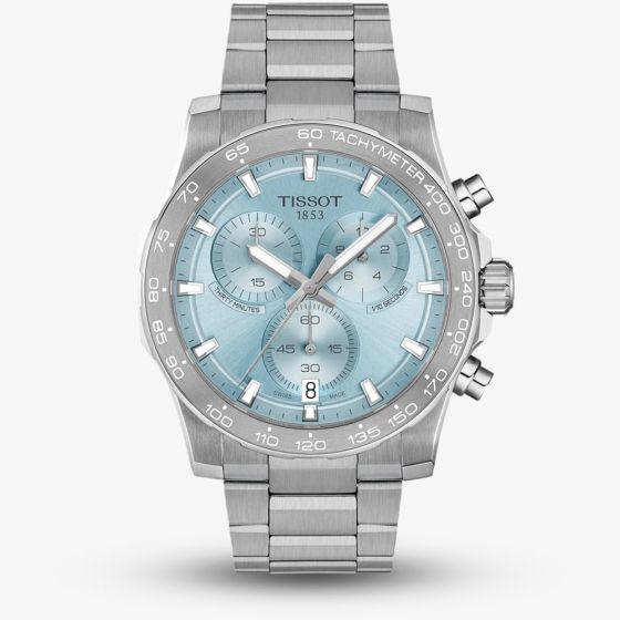 Tissot Mens SuperSport Ice Blue Chronograph Dial Stainless Steel Bracelet Watch T125.417.11.351.00
