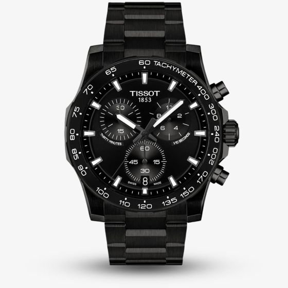 Tissot Mens SuperSport Black Chronograph Dial Stainless Steel Bracelet Watch T125.417.33.051.00