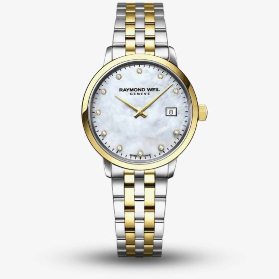 Ex-Display Raymond Weil Ladies Toccata Two Tone Diamond Set Mother Of Pearl Dial Bracelet Watch 5985-STP-97081