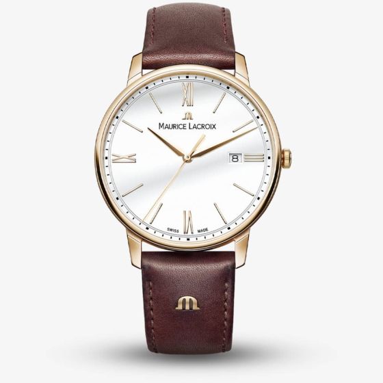 Maurice Lacroix Eliros White & Brown Leather Watch EL1118-PVP01-112-1