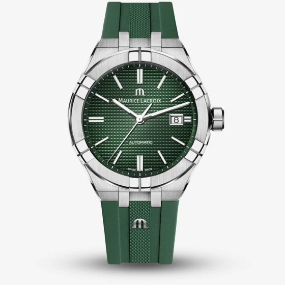 Maurice Lacroix Aikon Green Rubber Watch AI6008-SS000-630-5
