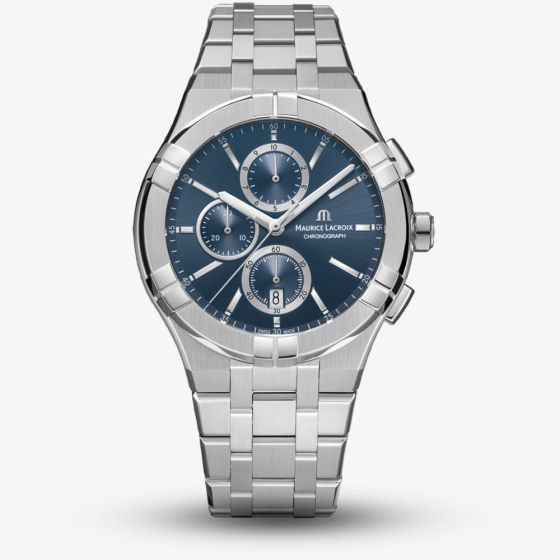Maurice Lacroix Mens Aikon Blue Chronograph Watch AI1118-SS002-430-1