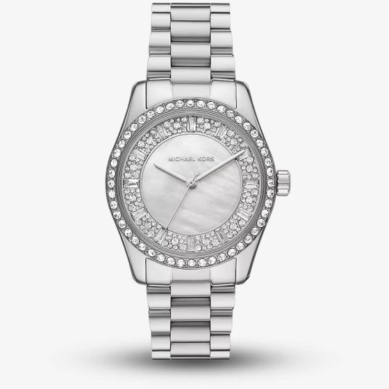 Michael Kors Lexington Silver Mother Of Pearl Watch MK7445