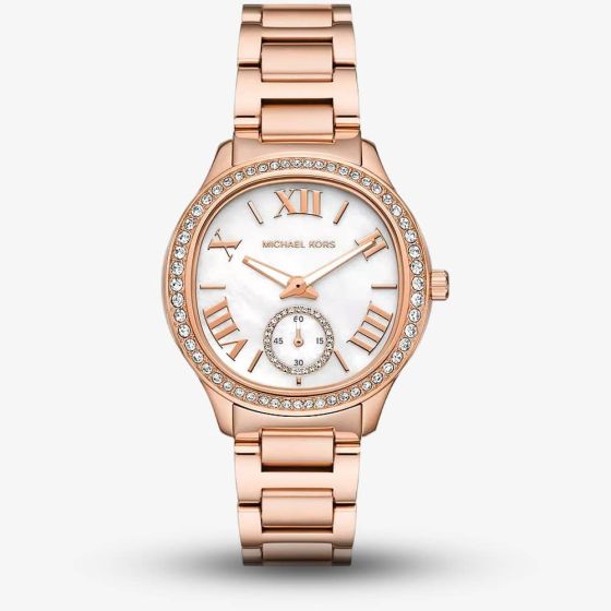 Michael Kors Sage Rose Gold Plated Mother Of Pearl Watch MK4806