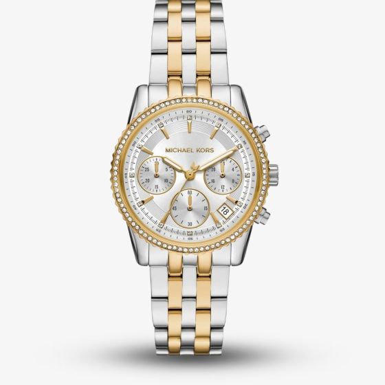 Michael Kors Ladies Mini Bryant Two-Tone Chronograph Watch MK7532