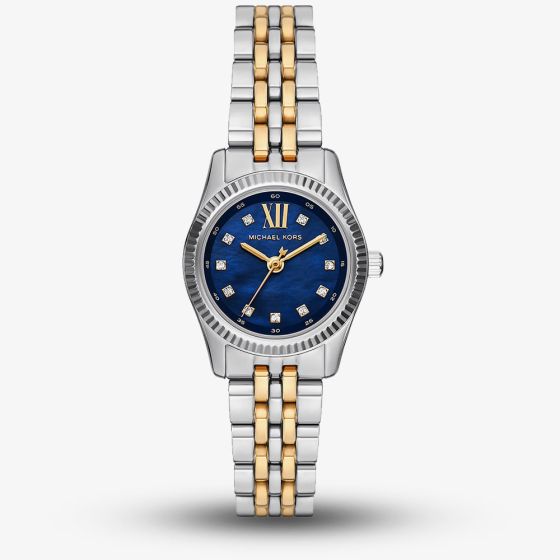 Michael Kors Mini Lexington Blue Dial Two Tone Watch MK4865