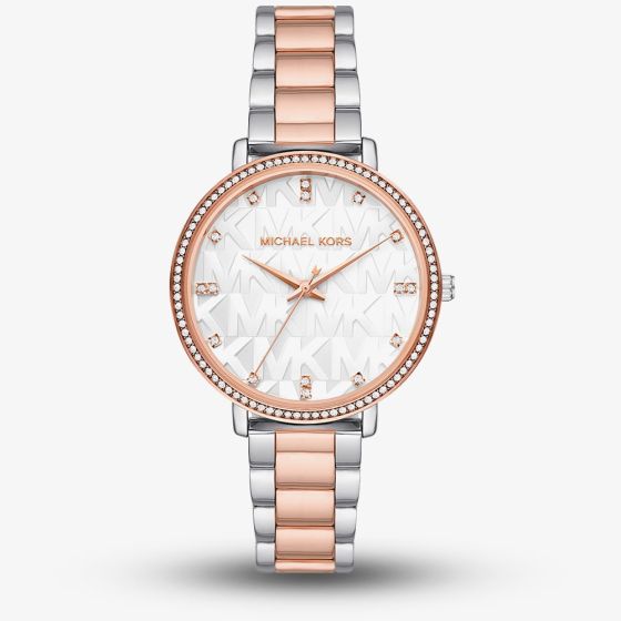 Michael Kors Ladies Pyper Two Tone Silver & Rose Gold Watch MK4920