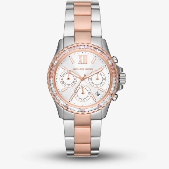 Michael Kors Ladies Everest Two Colour Rose gold Plated Watch MK7214