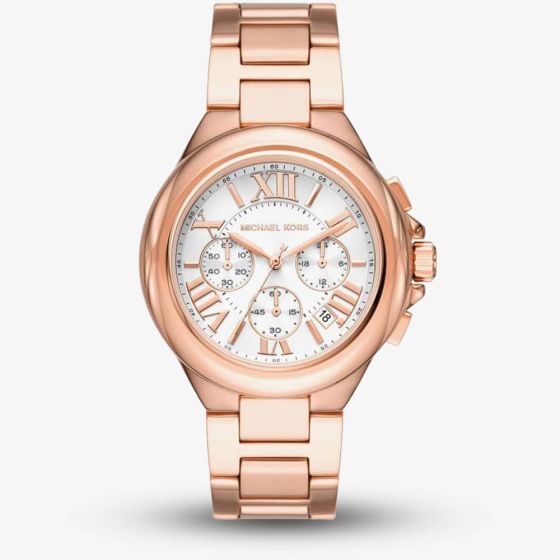 Michael Kors Ladies Cammille Rose Gold Chronograph Watch MK7271