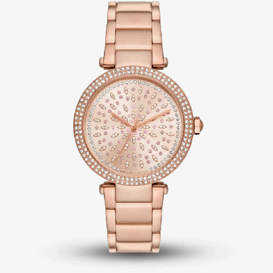 Michael Kors Ladies Parker Rose Gold Plated Watch MK7286