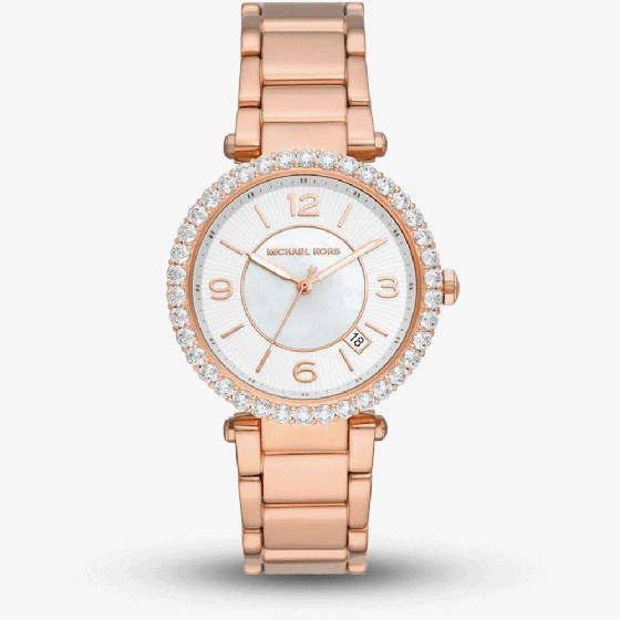 Michael Kors Ladies Parker Rose Gold Plated Watch MK4695