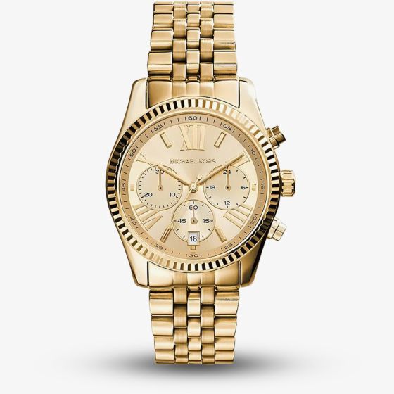 Michael Kors Ladies Lexington Gold Plated Watch MK7378