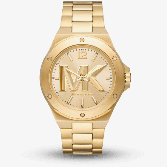 Michael Kors Ladies Lennox Gold Logo Watch MK8939
