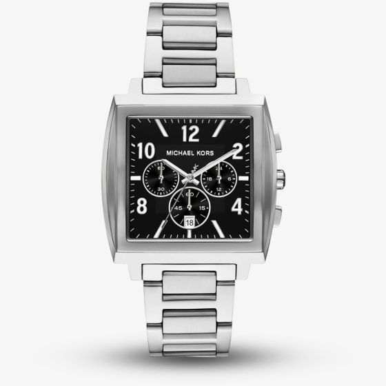 Michael Kors Mens Rhys Black Square Dial Chronograph Watch MK9230