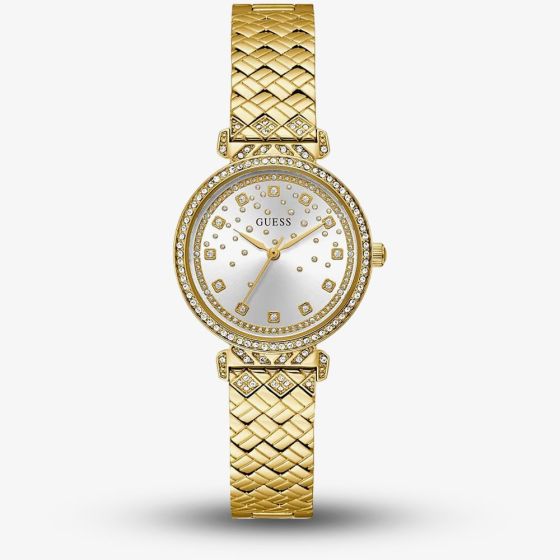 Guess Ladies Enchantment Gold Plated Crystal Watch GW0763L2