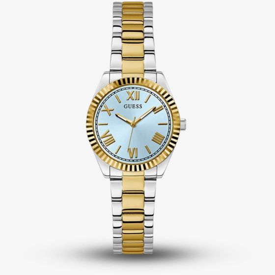 Guess Ladies Mini Luna Two Tone Blue Dial Watch GW0687L4