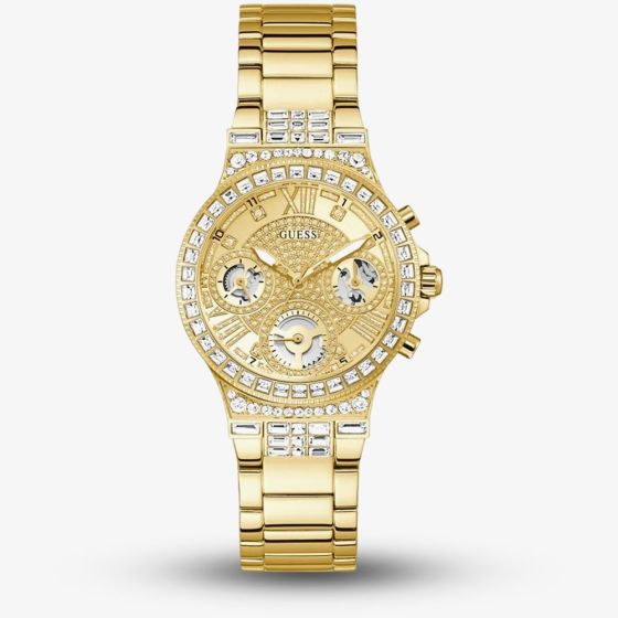 Guess Ladies Moonlight Gold Tone Crystals Watch GW0320L2