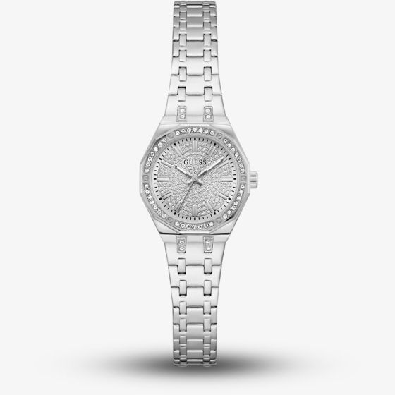 Guess Ladies Pixie Silver Crystal Bezel Watch GW0931L1