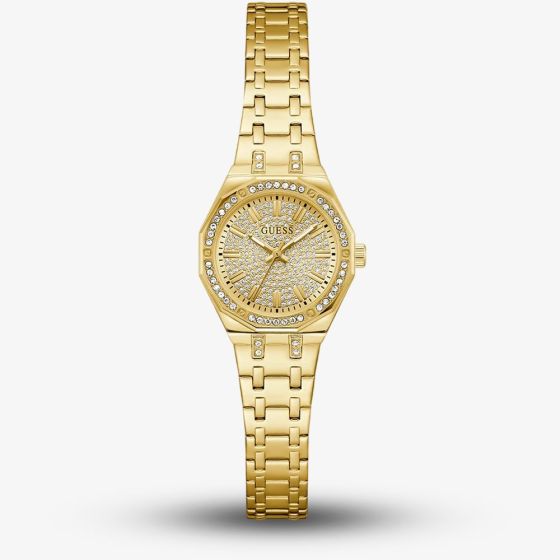 Guess Ladies Pixie Gold Plated Crystal Bezel Watch GW0931L2