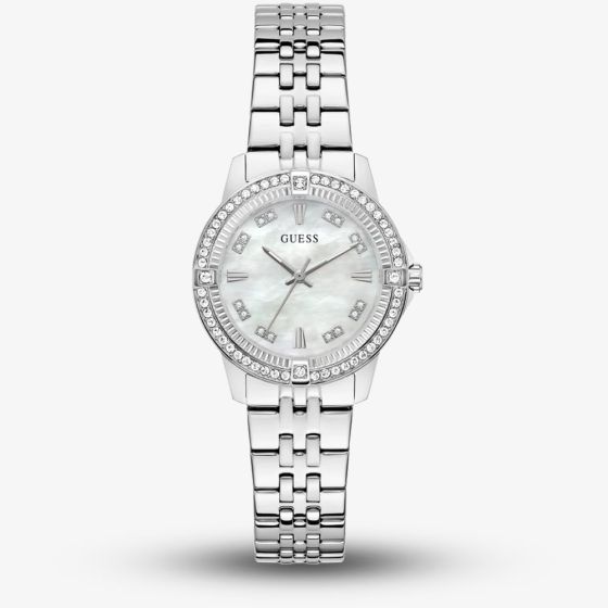 Guess Ladies Colette Silver Crystal Bracelet Watch GW1027L1