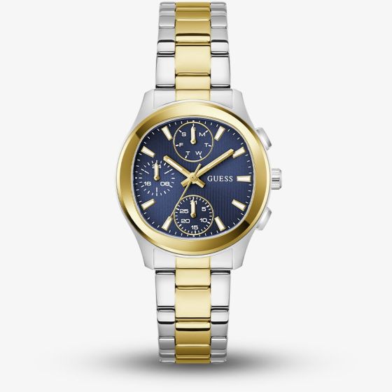Guess Ladies Birdie Two Colour Blue Dial Bracelet Watch GW1031L3
