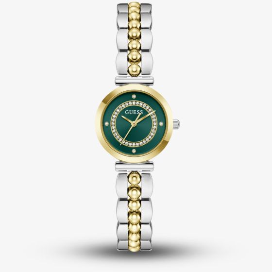 Guess Ladies Leena Two Colour Green Dial Crystal Bracelet Watch GW0994L3