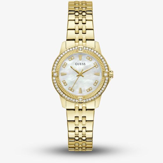 Guess Ladies Colette Gold Tone Crystal Bracelet Watch GW1027L2