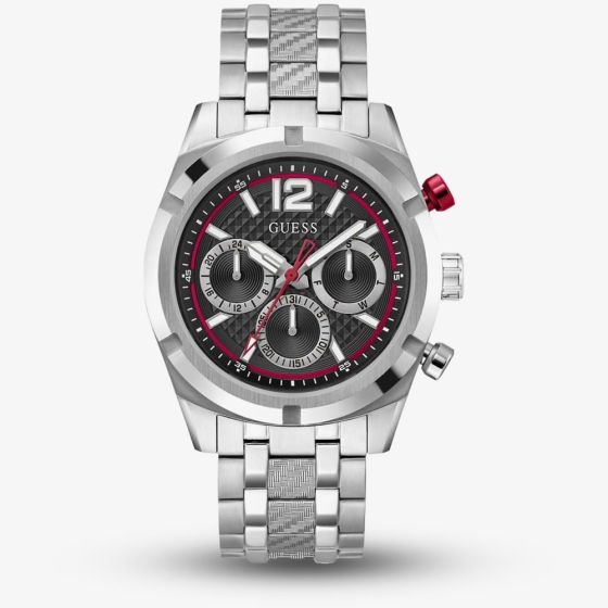 Guess Mens Resistance Black & Red Dial Watch GW0714G1