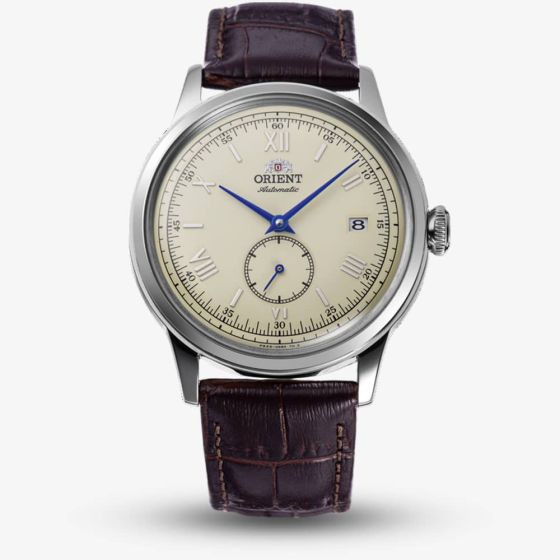 Orient Mens Bambino Small Seconds Ivory Dial Leather Strap Watch RA-AP0105Y