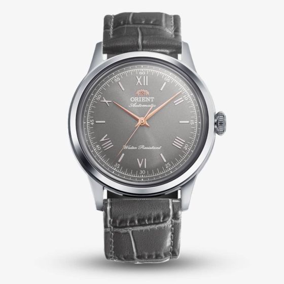 Orient Mens Limited Edition Classic Bambino Grey Dial Leather Strap Watch RA-BB0006N