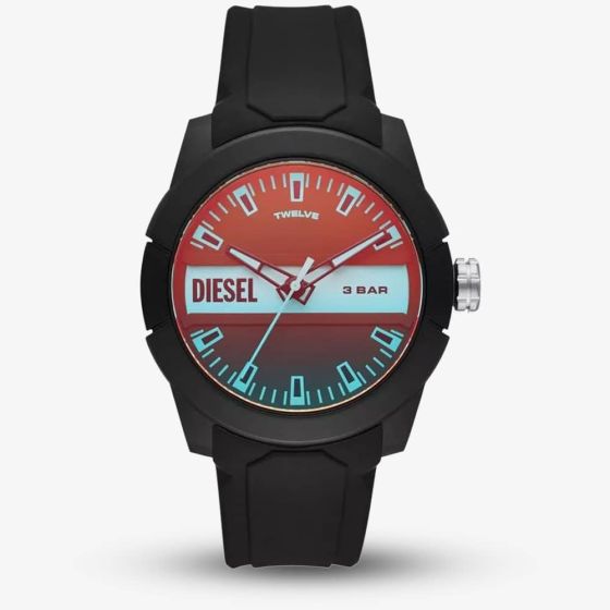 Diesel Mens Three Hand Black Silicone Watch DZ1982