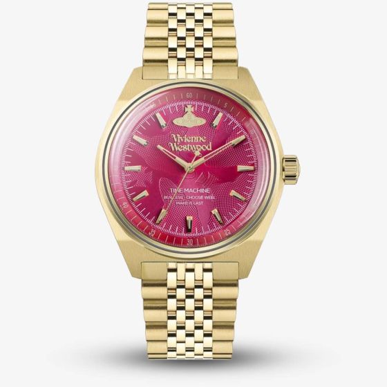 Vivienne Westwood Lady Sydenham Gold Plated Hot Pink Dial Watch VV251RRGD