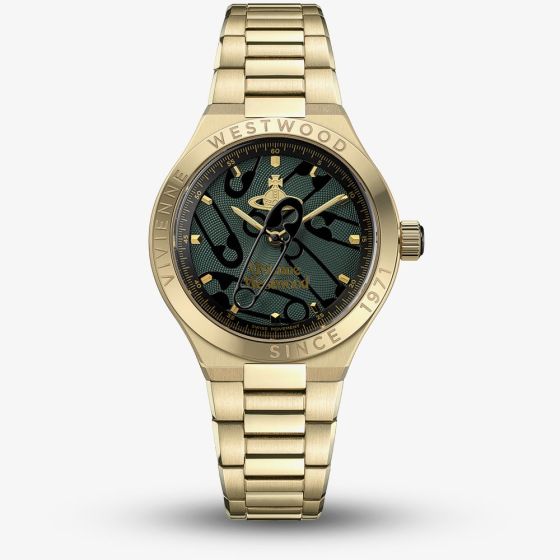 Vivienne Westwood Berwick Golden Paperclip Dial Bracelet Watch VV345GRGD