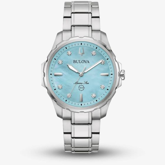 Bulova Marine Star Blue Mother Of Pearl Watch 96P248