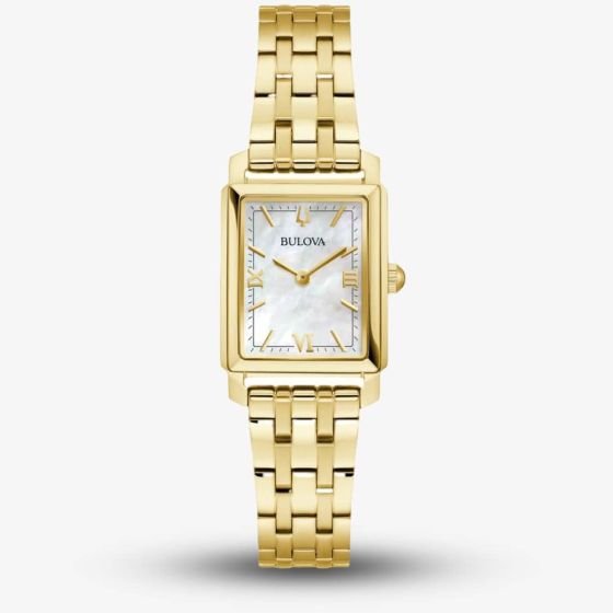 Bulova Sutton Gold Rectangular Watch 9L177