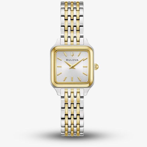 Bulova Ladies Sutton Square Two Colour Bracelet Watch 98L330